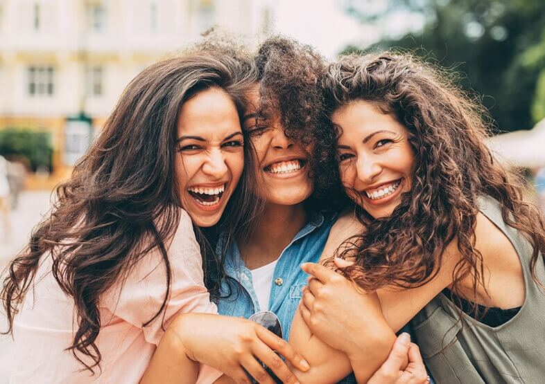 young women smiling