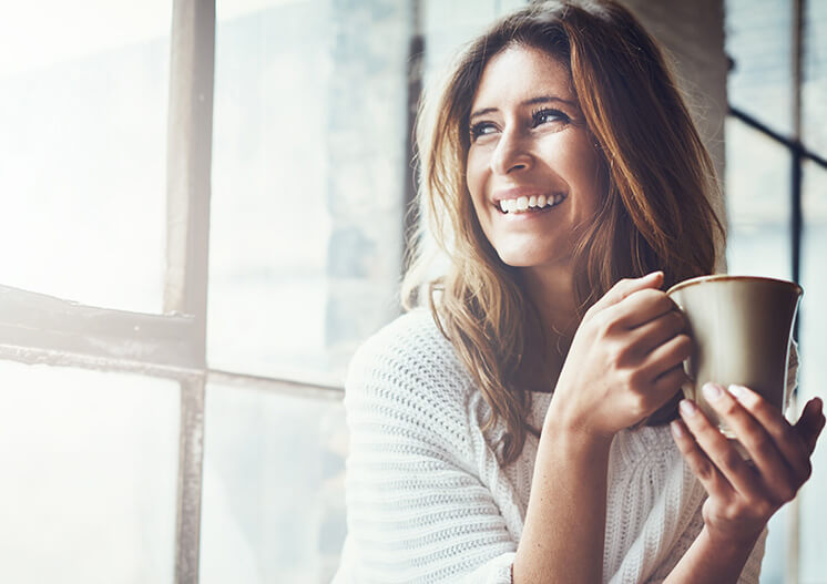 woman with veneers smiling