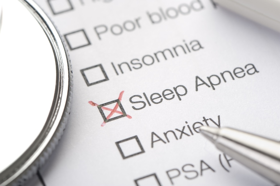 medical chart with sleep apnea chosen